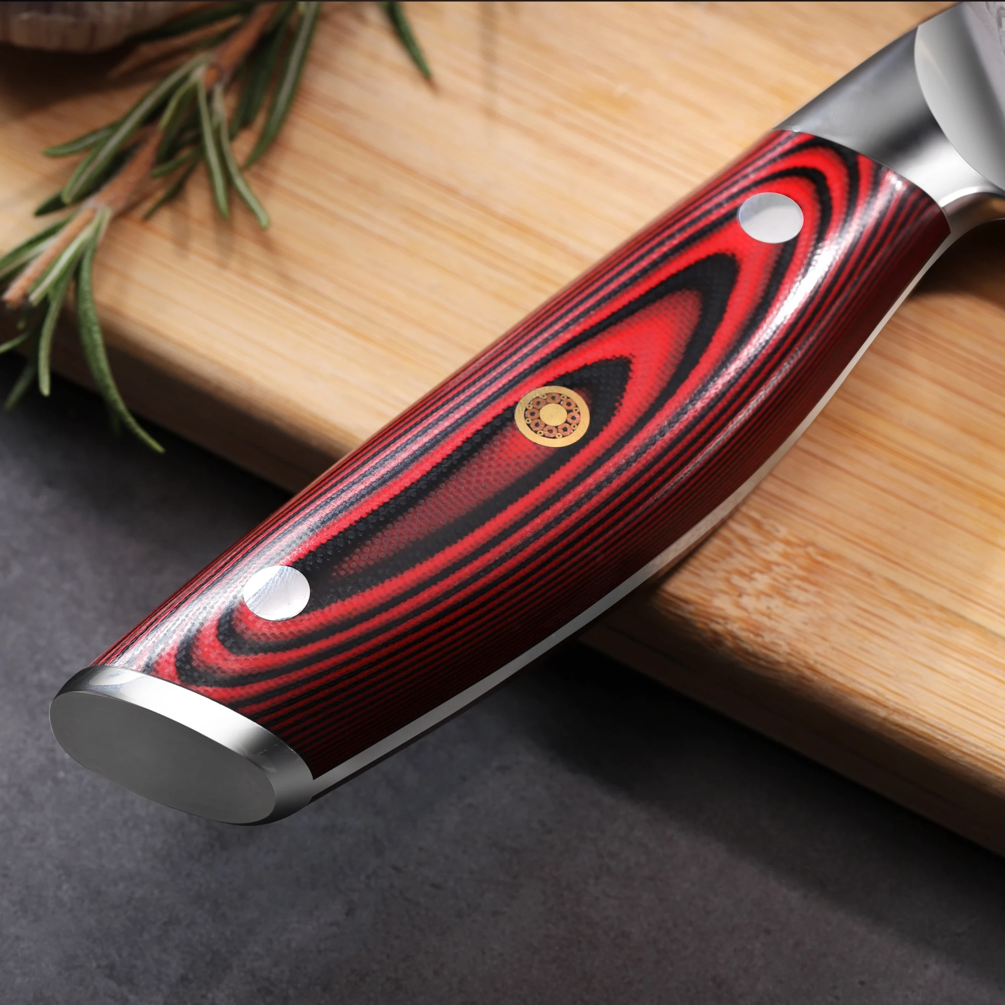 WILDMOK 4 Pcs Damascus Steak Knife Set, Japanese Super VG10 Steel Multifunctional Kitchen Knife with Full Tang G10 Handle