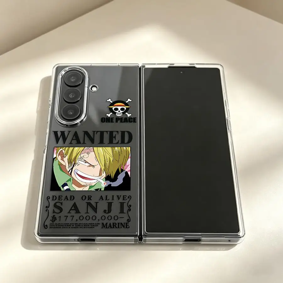 Transparent Soft Phone Cover Case for Samsung Galaxy ZFold6 ZFold7 ZFold4 ZFold5 ZFold3 Z Fold 7 6 5 4 3 Cartoon Sanji