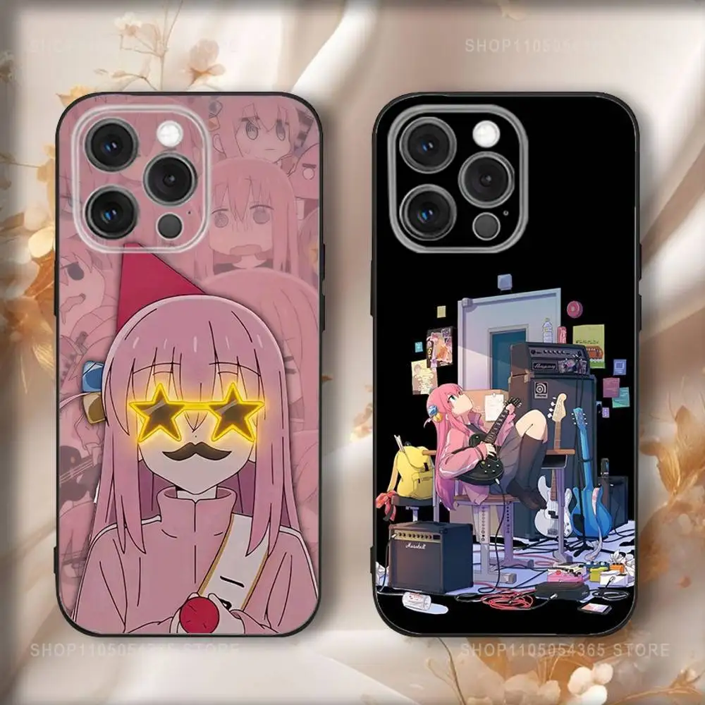 

Anime B-Bocchis The Rocks Phone Case For iPhone16,15,14,13,12,11,Pro,Max,Plus,X,XS,SE4,E,Mini,Soft Black Case