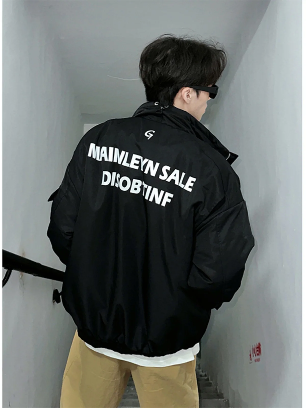 

GTLA Men's Cotton Jacket Windproof Stand Collar Multi-Pocket Workwear Warm Outerwear Youth Casual Thickened Long Sleeve Zipper