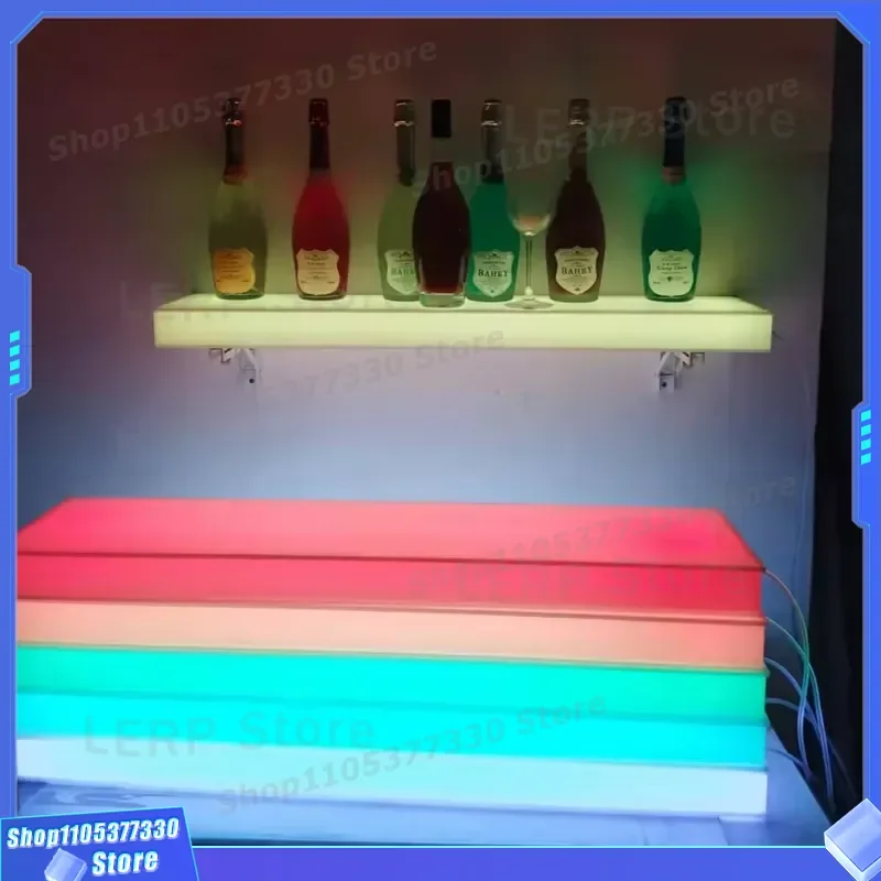 Commercial Wall Mounted Wine Rack with LED Light Bar Bottle Display Shelf Wholesale Manufacturing Storage Organizer for Home