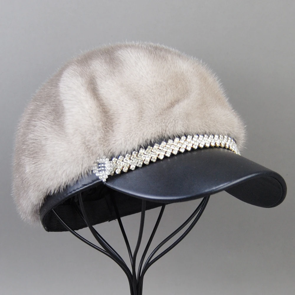 Chapeaux en fourrure de vison véritable pour femmes, visières en fourrure de vison naturel, casquettes chaudes pour femmes, chapeau en fourrure de vison, pleine peau, luxe, mode féminine, offre spéciale, hiver, nouveau