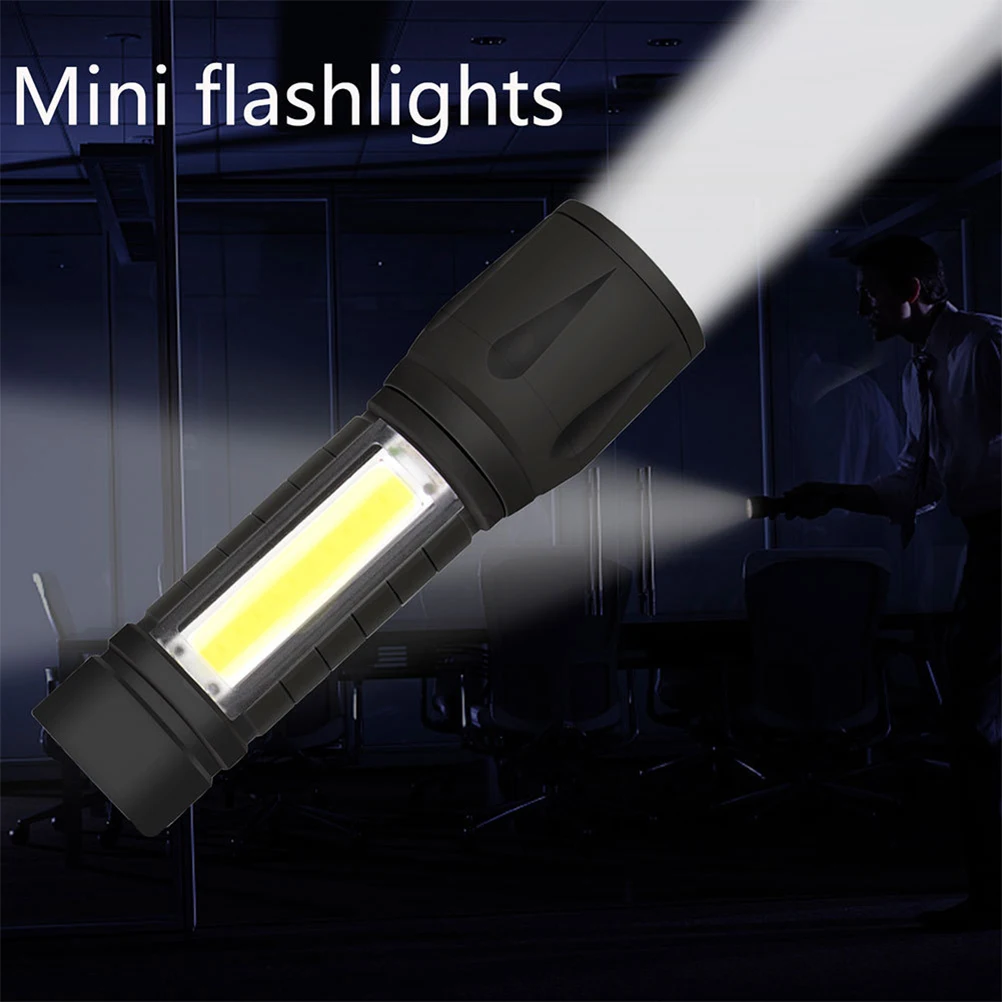 

Emergency LED Flashlight USB Charged Portable COB H held Black Outdoor Camping Hiking Biking Hunting Fishing Family Activities