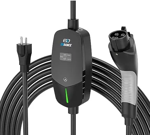 

EV Charger Level 1/2 6-16A, 25FT J1772 Cable, NEMA 5-15/6-20, 110V-240V, IP66 Waterproof