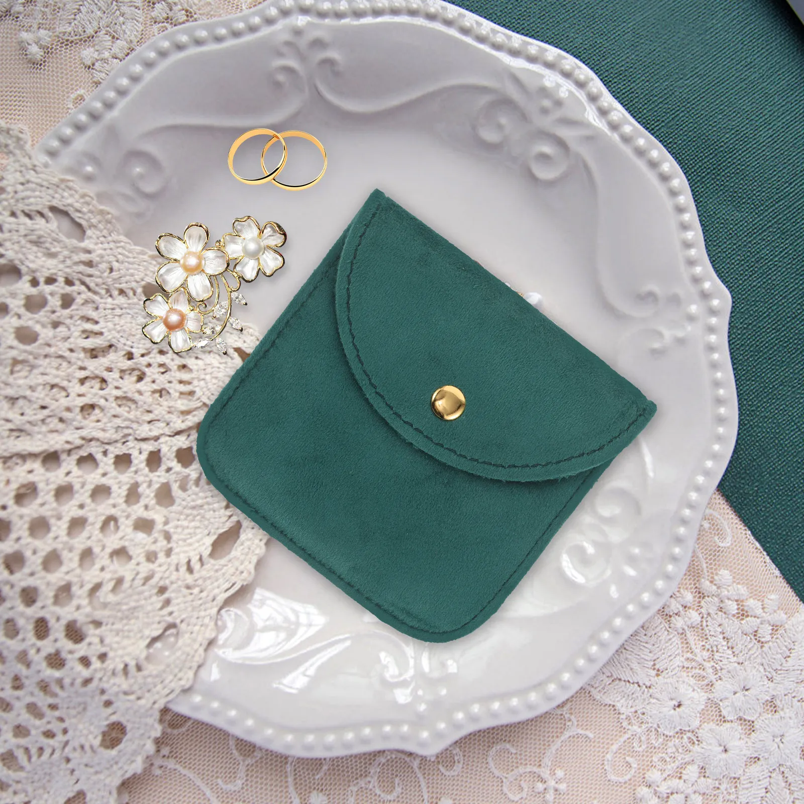 10Pcs Compact Jewelry Pouches for Women Soft Lined Snap Close Storage Bags Ideal for Travel Daily Use Jewelry Organizer Pouches