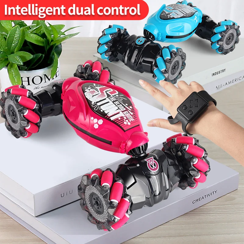 4WD RC Off road /stunt wheels Drift Car With Music Led Lights 2.4G Gesture Remote Control Spray 360° Rotating Climbing Car Toys