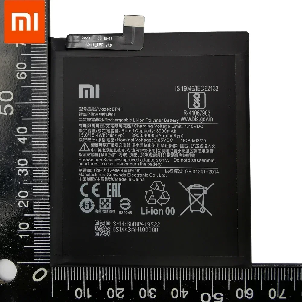 100% Original Replacement High Quality Battery For Xiaomi Redmi K20  Mi 9T Mi9T 4000mAh BP41 Premium Genuine Batteries Bateria