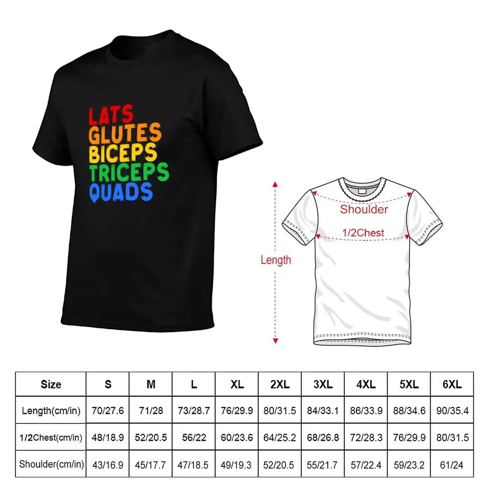 Lats Glutes Biceps Triceps Quads LGBT flag gym outfit T-Shirt aesthetic clothes new edition t shirt men 100℅ cotton