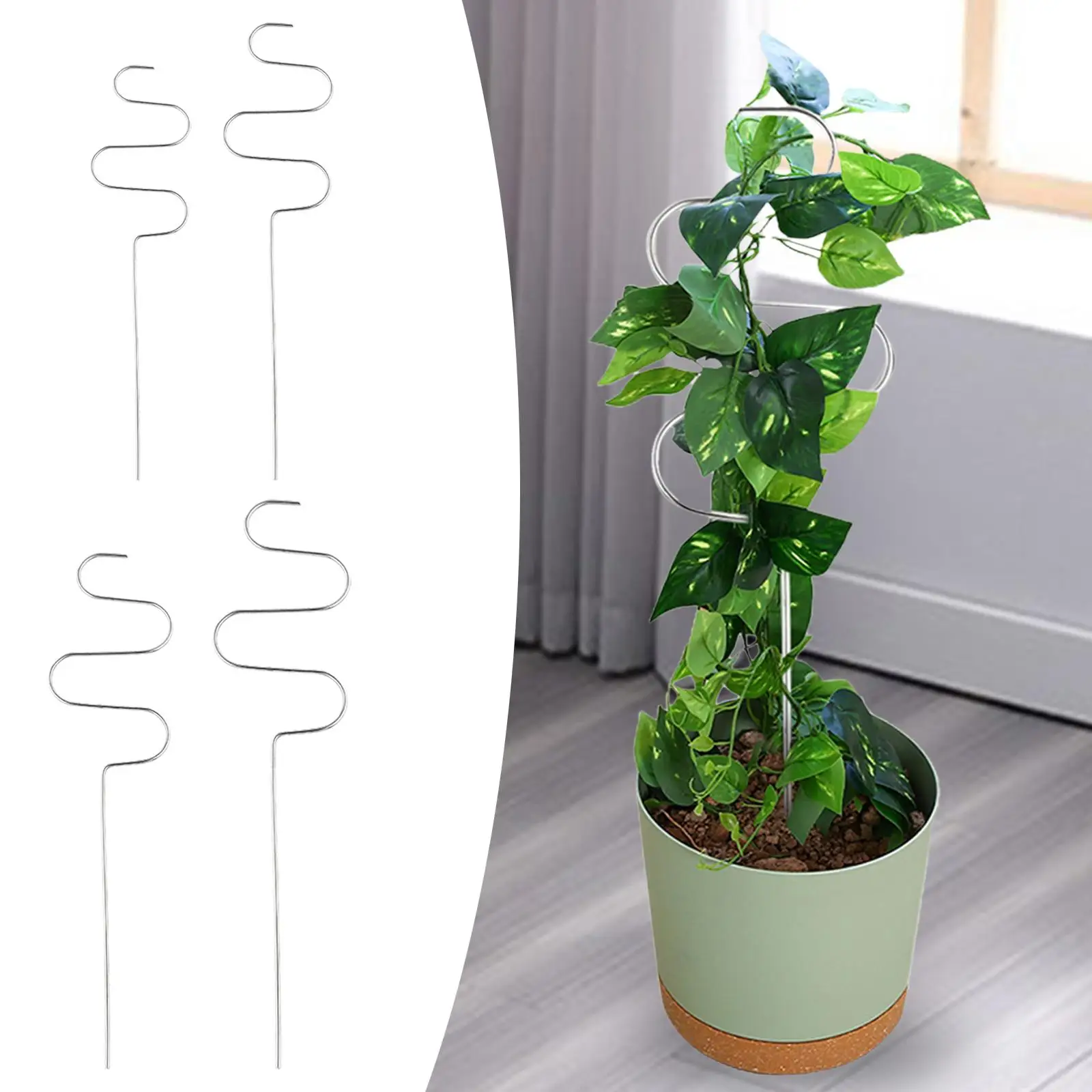 

3 Pieces of Indoor Plants Trellis Decorate Flower Pot Silver Stable Decorative