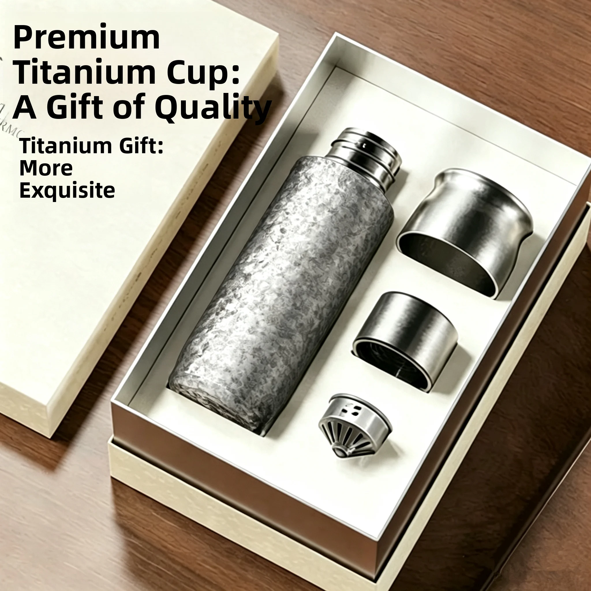 

Pure Titanium Double Layered Insulated Tea Cup High End Gift Titanium Tea Brewing Cup Vacuum Preservation Long Lasting Heat