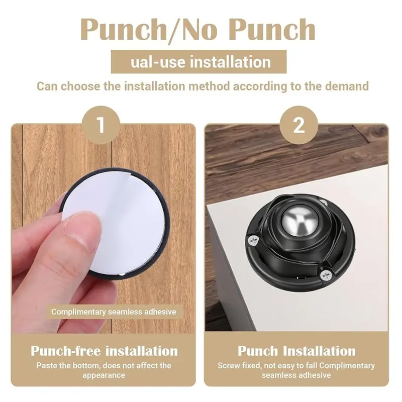 A02F-Low Profile Swivel Caster Wheels(20Pcs), 1In Self-Adhesive With 60 Screws& 2 Screwdrivers, High Load Capacity