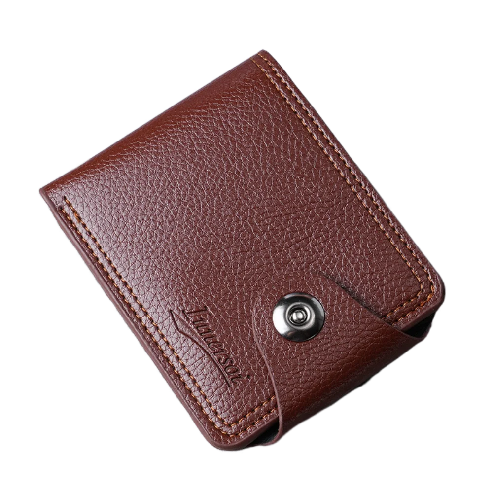 Waterproof Two Fold Purse Soft Multi-position Men's Magnetic Buckle Purse Leisure Wear-resistant Card Wallet Card Holder