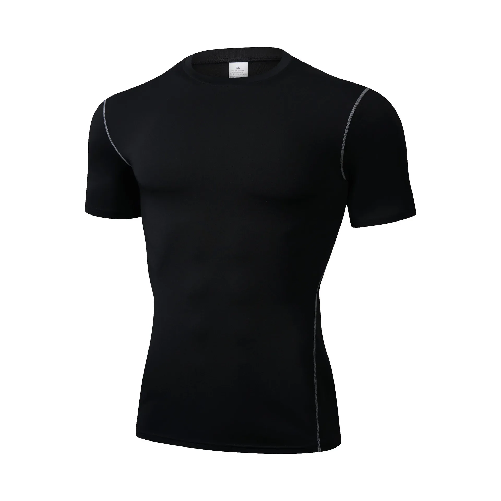 Sports tight fitting quick drying short sleeved fitness running training high elasticity round neck fitness base coat