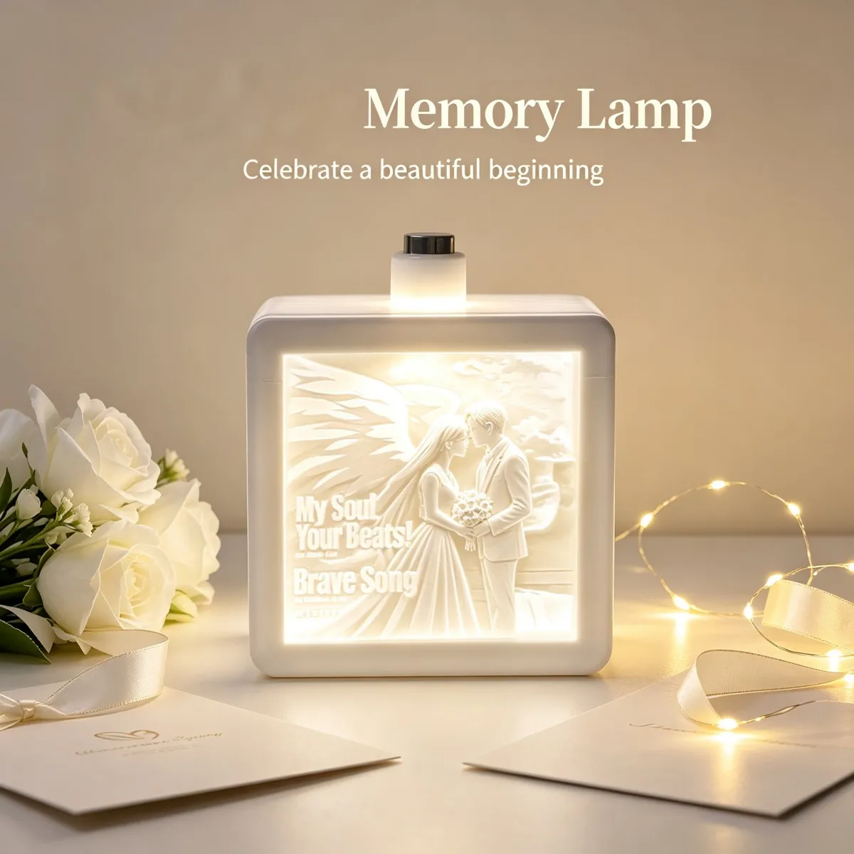Personalized 3D Printed Custom Photo Relief Engraved LED Night Light,Wedding Anniversary Keepsake Gift,Tabletop Home Decor