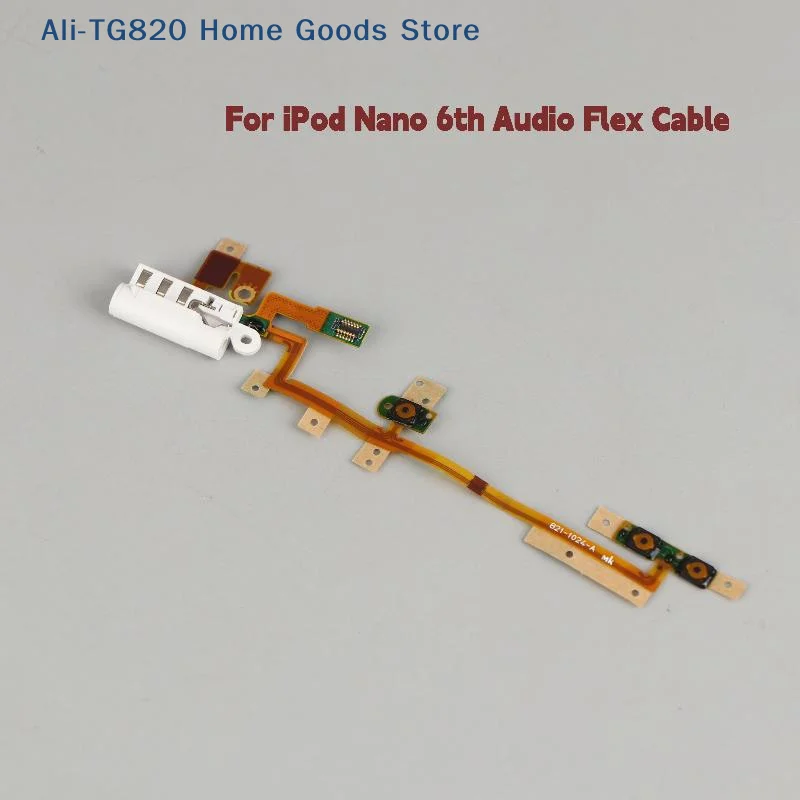 [TG820] Nuevo cable flexible con botón de volumen y conector de audio para iPod Nano 6 de 6.ª generación, reemplazo en color blanco