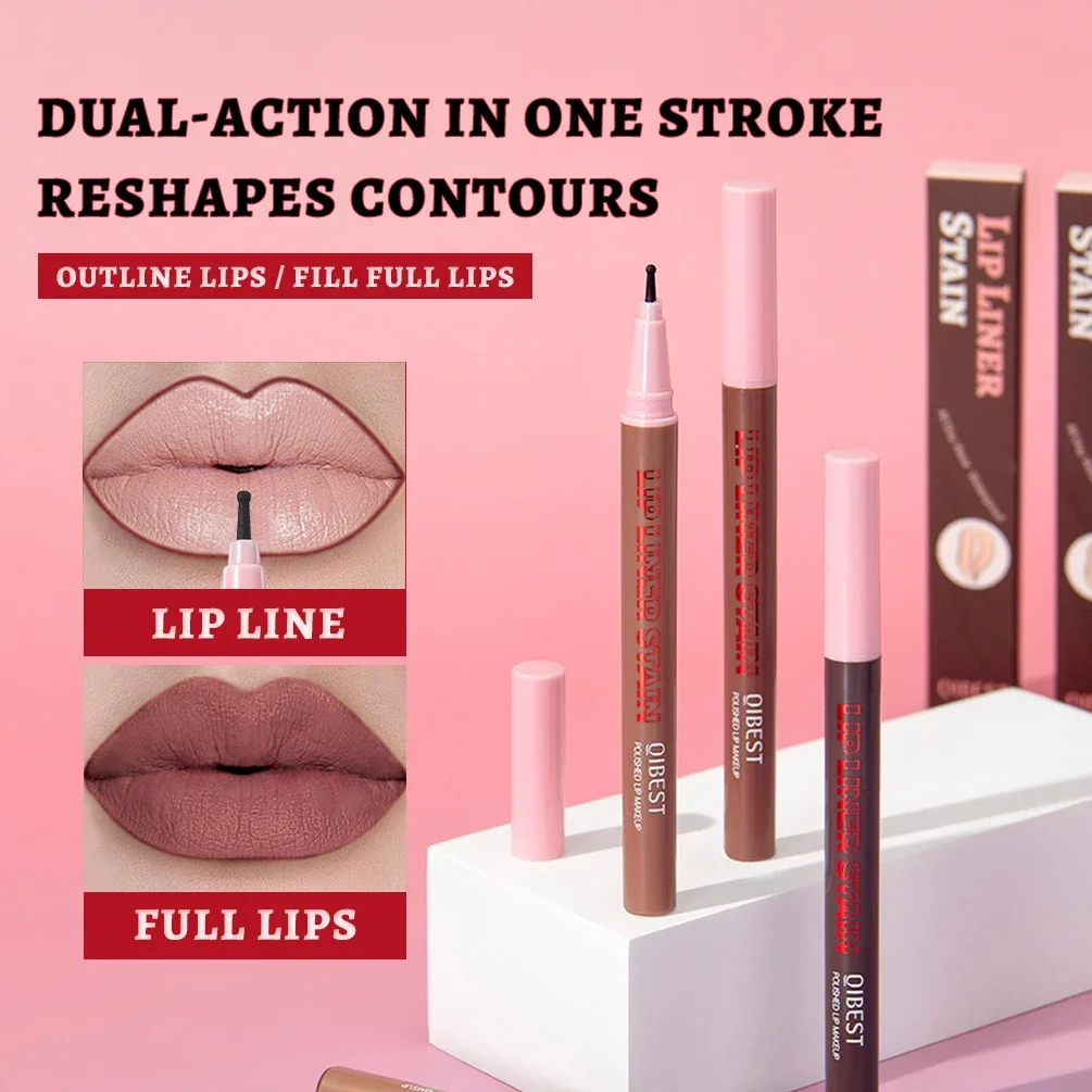 QIBEST Lip Liner Impermeabile, Resistente al Sudore, Opaco Multi-colore Correttore Rossetto Liquido Penna Marrone Trucco Labbra Per Le Donne Regalo Lipliner