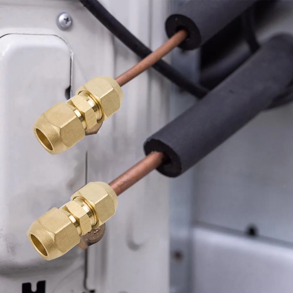 2PCS Air-Conditioning Copper Pipe Connector Extension 1/4