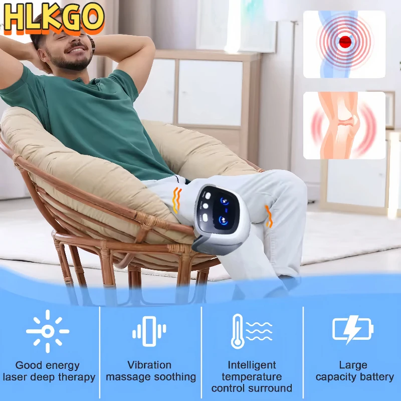 

Массажер для облегчения боли в коленях Лазерное нагревательное устройство - Беспроводная терапия от остеоартрита, лечения артрита локтей и боли в суставах ног