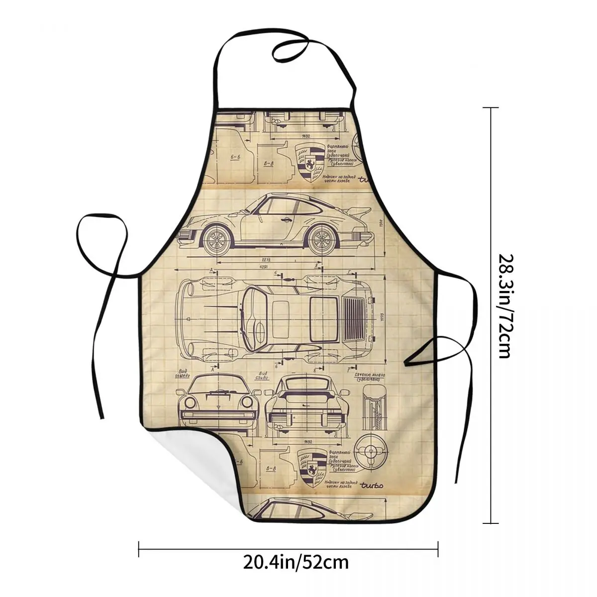 911 930 Blueprint Apron Chef Cooking Baking Tablier Sleeveless Bib Kitchen Cleaning Pinafore for Women Men Painting