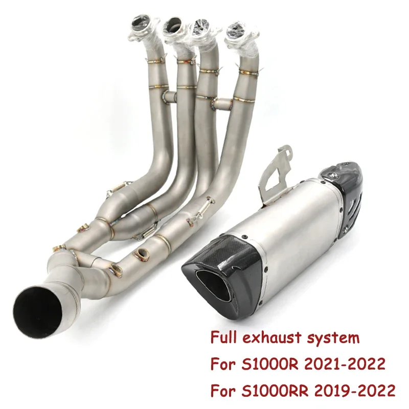 S1000rr Motocross Full Exhaust System For Bmw S1000rr S1000r 2019 2020 2021 2022 Slide-in Front Link Manifold Pit Bike Elbow