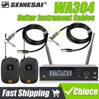 SENNESAI SLXD4 WA304 Cables de instrumentos Transmisor y receptor de sistema inalámbrico de bajo de guitarra de doble canal profesional, para banda