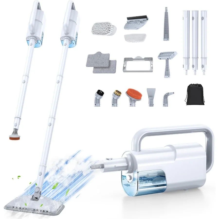 

10-in-1 Steam Cleaner Steam Mop Handheld Steam Cleaner with 350ml Water Tank 10s Fast Heating 2 Steam Modes Portable Steamer fo