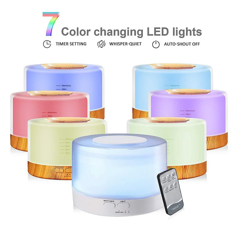 500ML dyfuzor zapachowy nawilżacz powietrza olejek eteryczny dyfuzor do aromaterapii nawilżacz z pilotem do domowego biura sypialnia