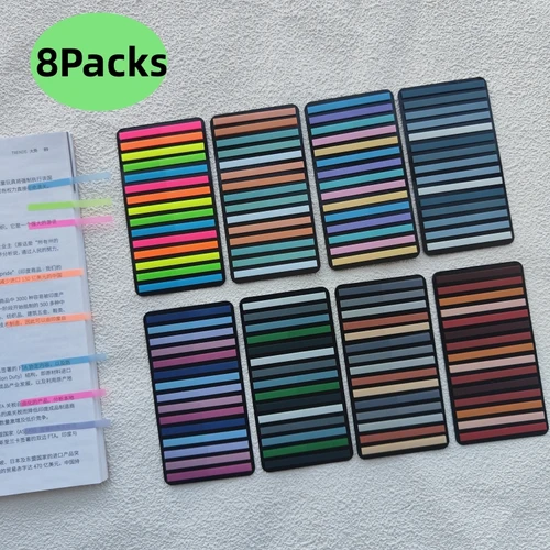 KindFuny 2400 시트 스티커 투명 스티커, 끈적한 노트북 패드, 메모장, 책갈피 지우기, 독서 책 문구, 학교 용품 