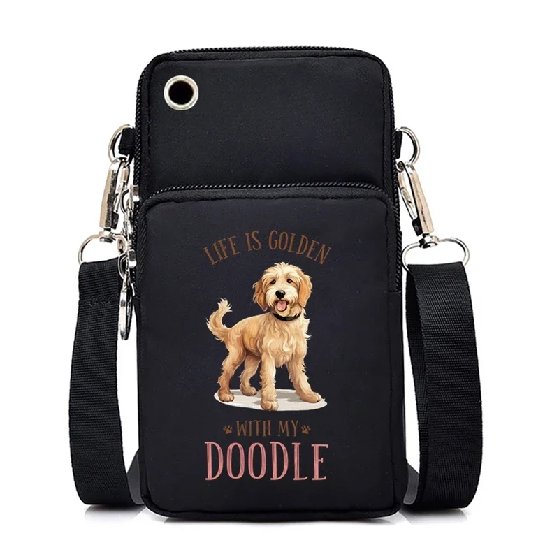 Cartoon Dogs Mini Mobile Phone Bag for Women The Only Thing Better Than Coffee Is My German Shepherd Print Purses and Handbags