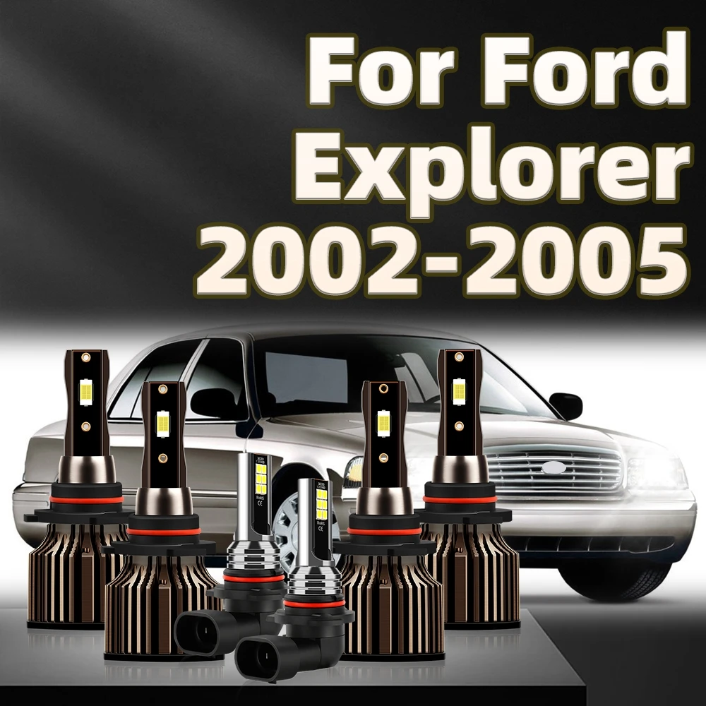 

2/4/6Pcs 6000K 30000Lm Led Headlight Fog Light Kit 9005 9006 9145 Bulbs For Ford Explorer 2002 2003 2004 2005