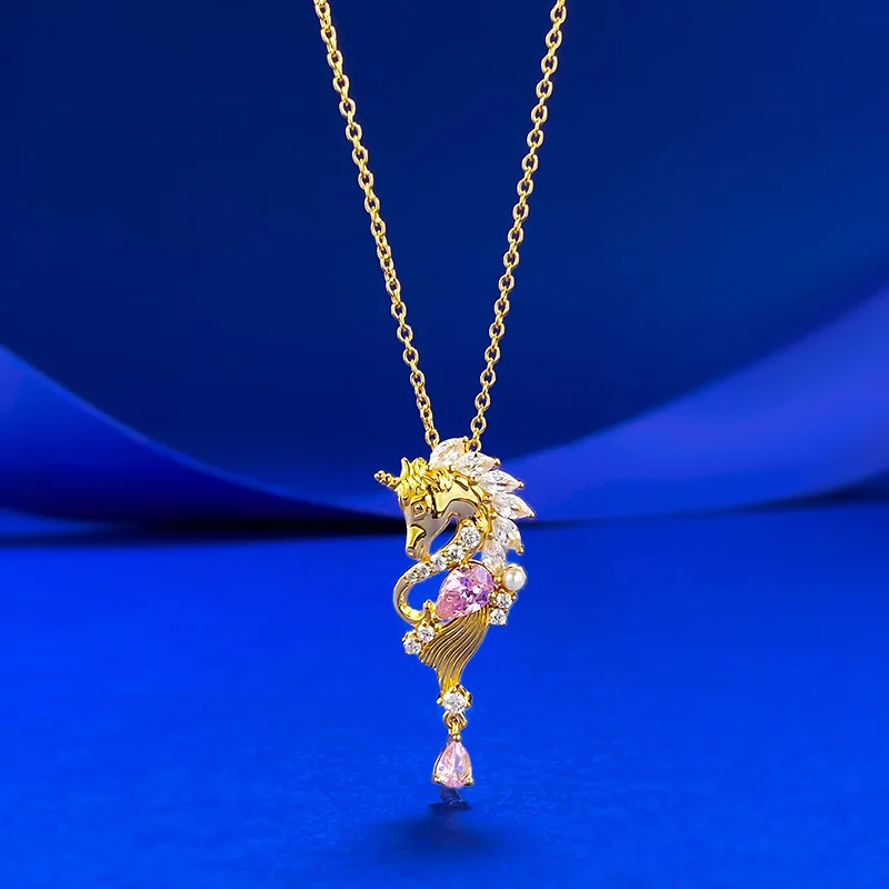 

Серебряное колье S925 пробы с подвеской в форме капли воды (4*6 мм) цвета папала, с дизайном в стиле легкой роскоши, женское украшение.