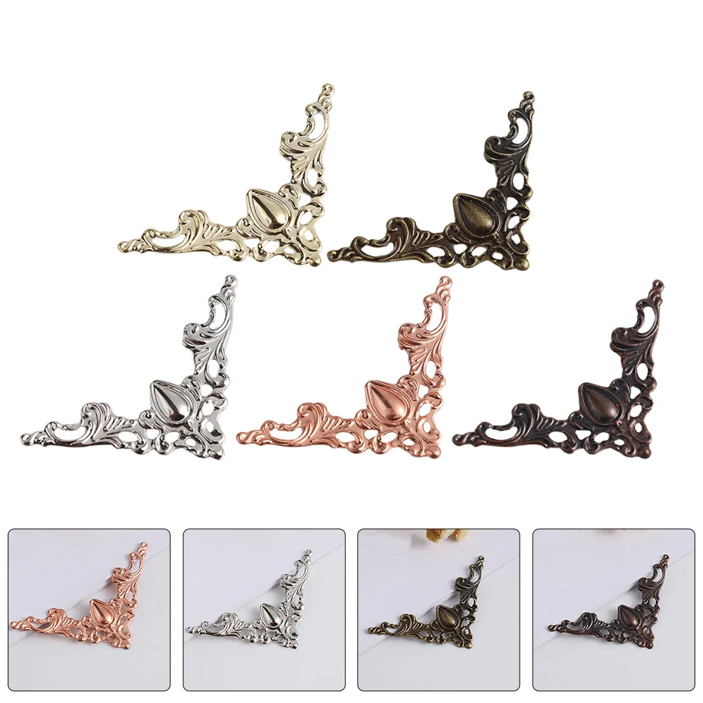 

50pcs Iron Carved Corner Applique Box Decorative Trim Vintage Cabinet Furniture Decor Diy Home Supplies Box Corner Appliques For