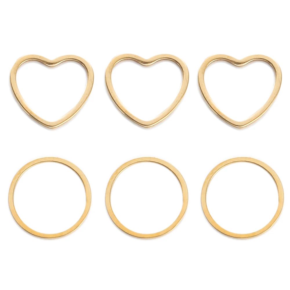 20Pcs Stainless Steel Geometry Heart Charms DIY Necklace Bracelet Jewelry Making Connectors Charms Findings Accessories