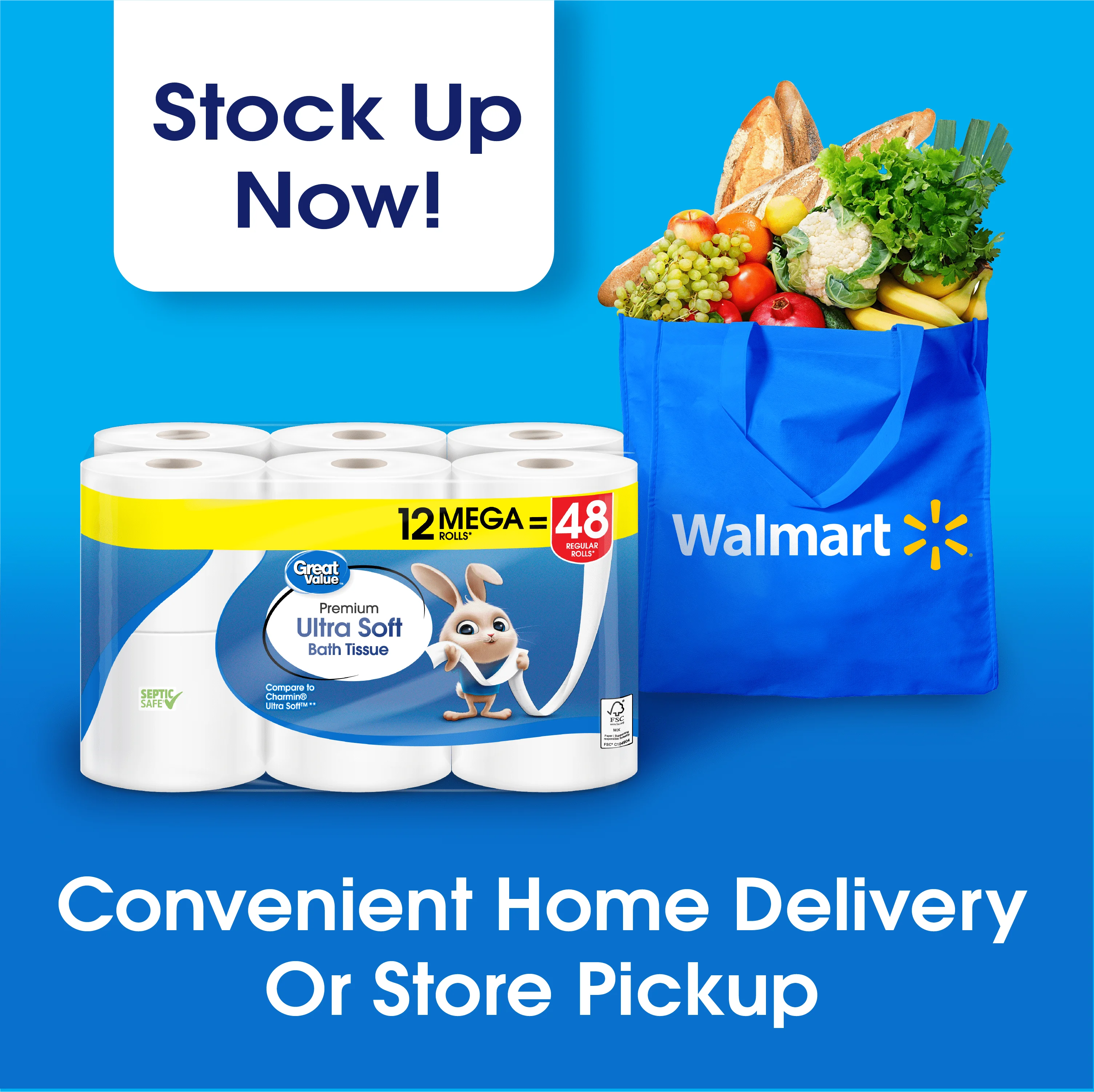 Papel higiênico ultra macio, 12 rolos mega