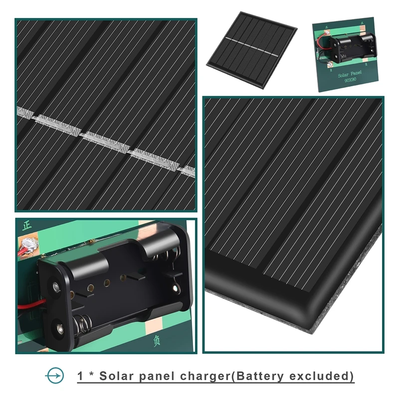 1W 4V Rechargeable AA Battery Solar Cell Charger With Base For 2Xaa Batteries Charging Directly