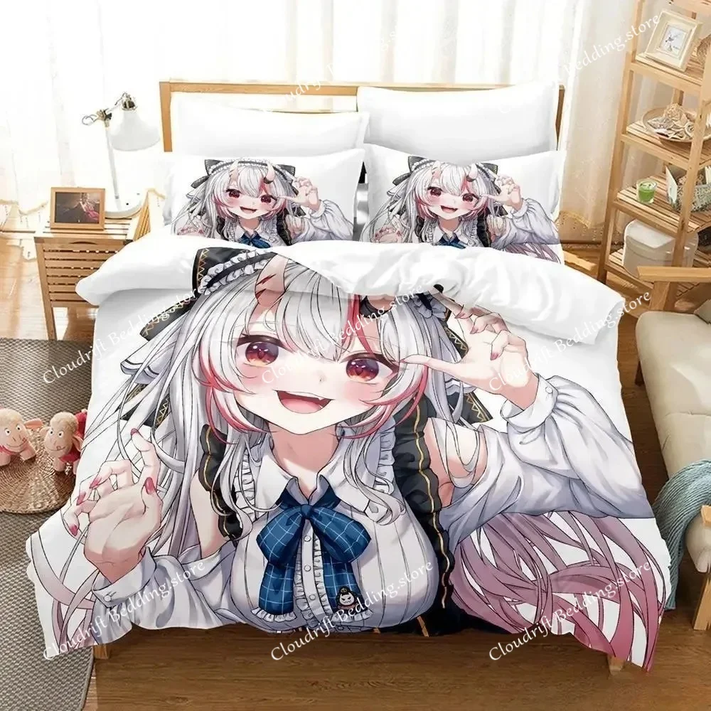 

Kawaii Nakiri Ayame Bedding Set Single Twin Full Queen King Size Bed Set Adult Boys Bedroom Duvet cover Sets 3D Print Anime Bed