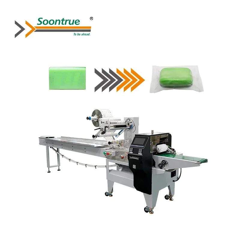 automatic high speed fold soap production flowpack packing machine with auto feeder for soontrue