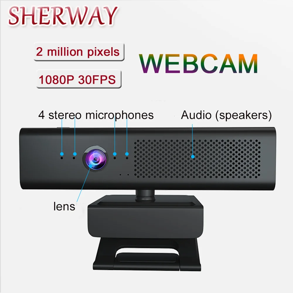 

1080P Full HD Webcam Conference Camera Dual Microphone Magnetic Privacy Cover Patented Design for Streaming Teaching PC Laptop