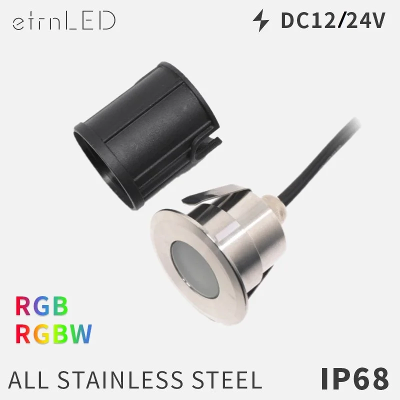

etrnLED Garden Floor Lamp Outdoor Terrace Lights Waterproof IP68 Recessed Mini Ground Spots 12V 24V RGB Landscape Lighting 2W