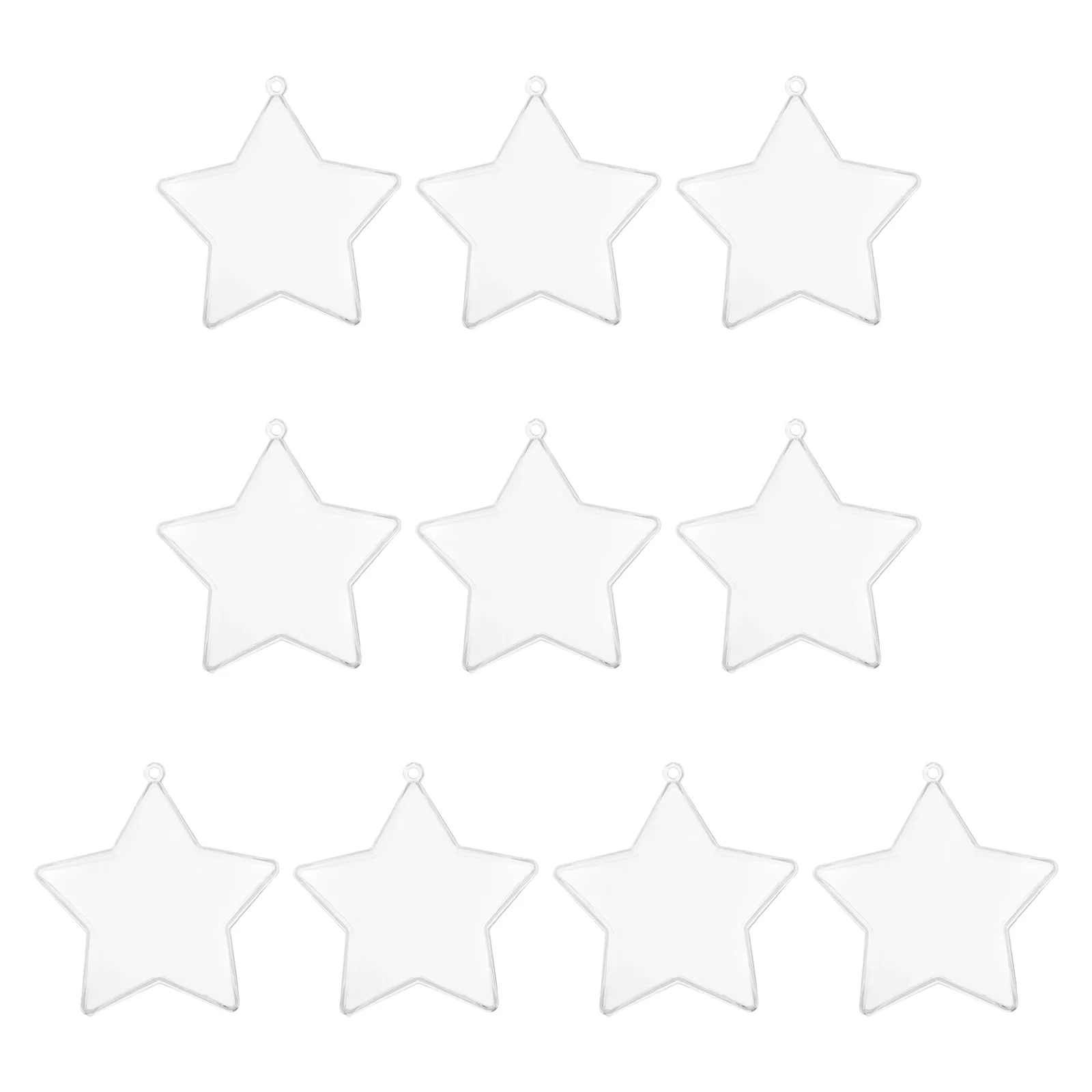 

10Pcs Fillable Star-Shaped Clear Plastic Ornaments Hollow Baubles for Christmas Wedding Favors Craft Decorations Candy Display