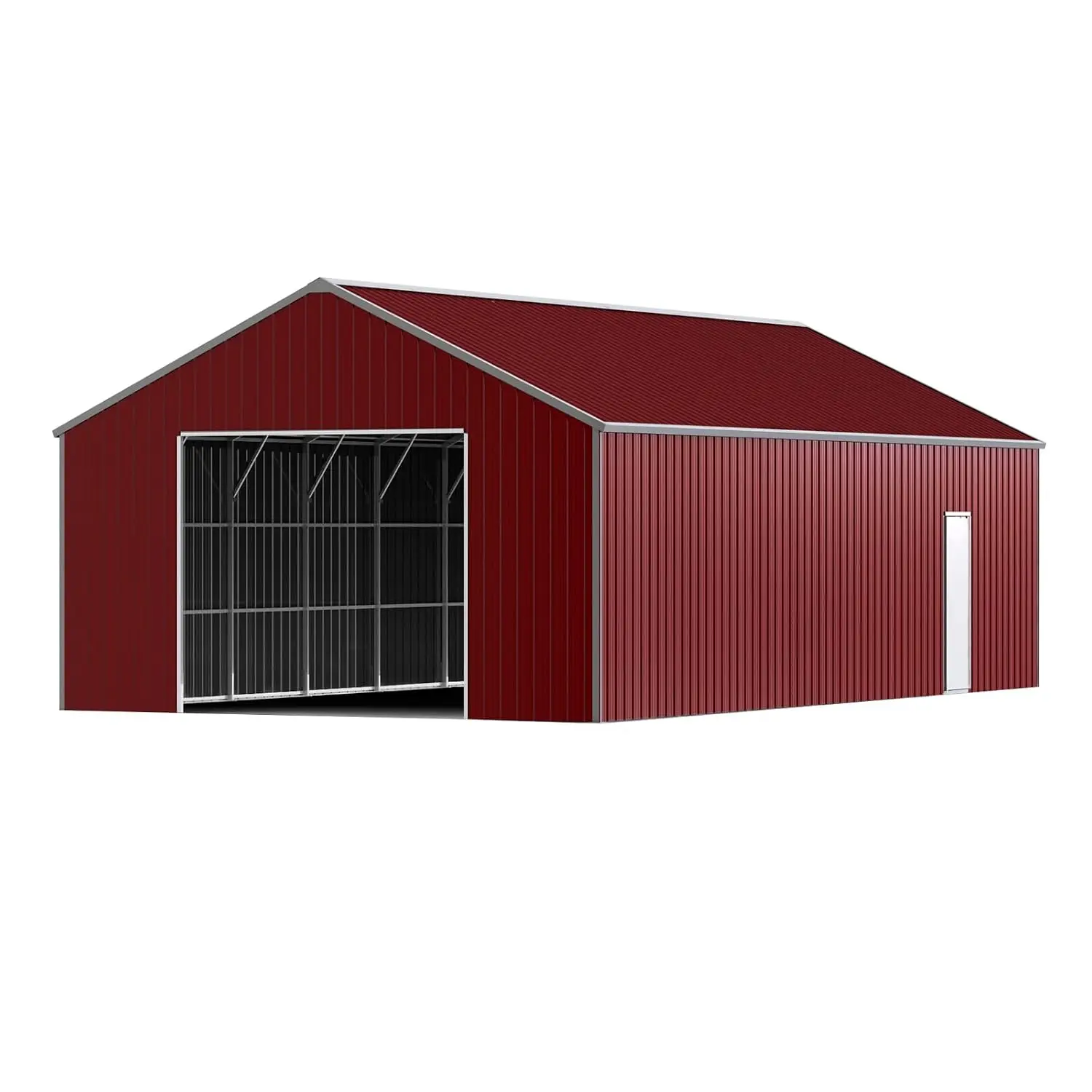 46x25 FT Metal Garage Shed Heavy Duty Prefab Steel Building 14G Frame 26G Panels & Side Door for Cars Workshop Farm, Customized
