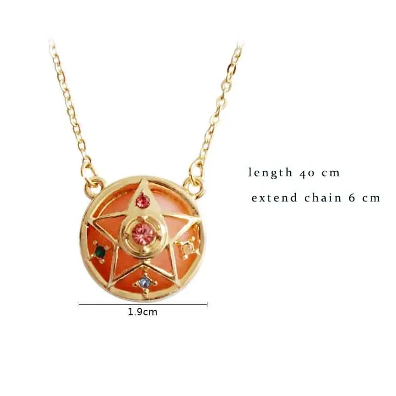 16 Styles Japanese Luna Cat Pendant Angle Wing Key Wand Star Moon Necklace Cartoon Animal Fox Choker Necklaces