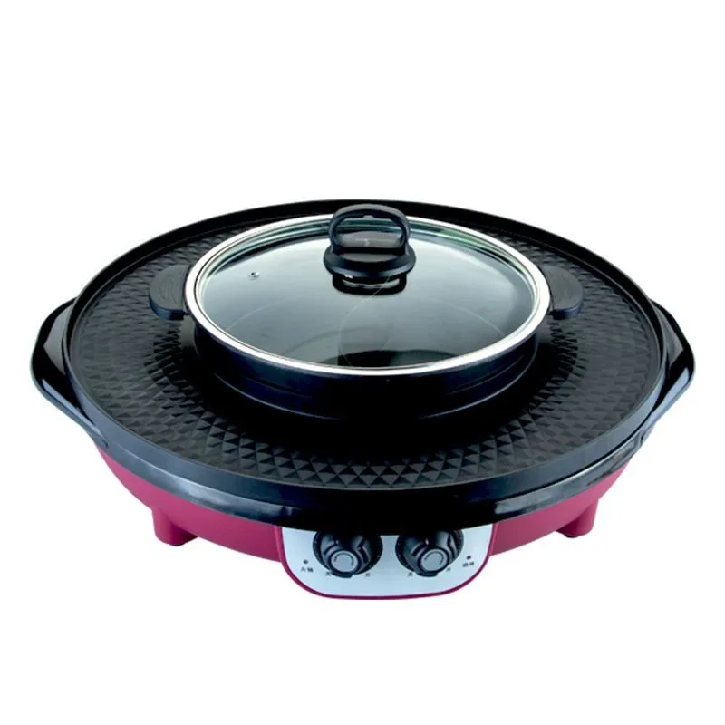 

barbecue grill Household smokeless electric barbecue pan Non-stick shabu barbecue machine Mandarin duck hot pot integrated pot