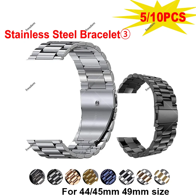 

5 10PCS Stainless Steel Metal Strap for Apple Watch Band 42/44/45/49mm Stainless Steel Bracelet for iWatch 8 7 Ultra Series