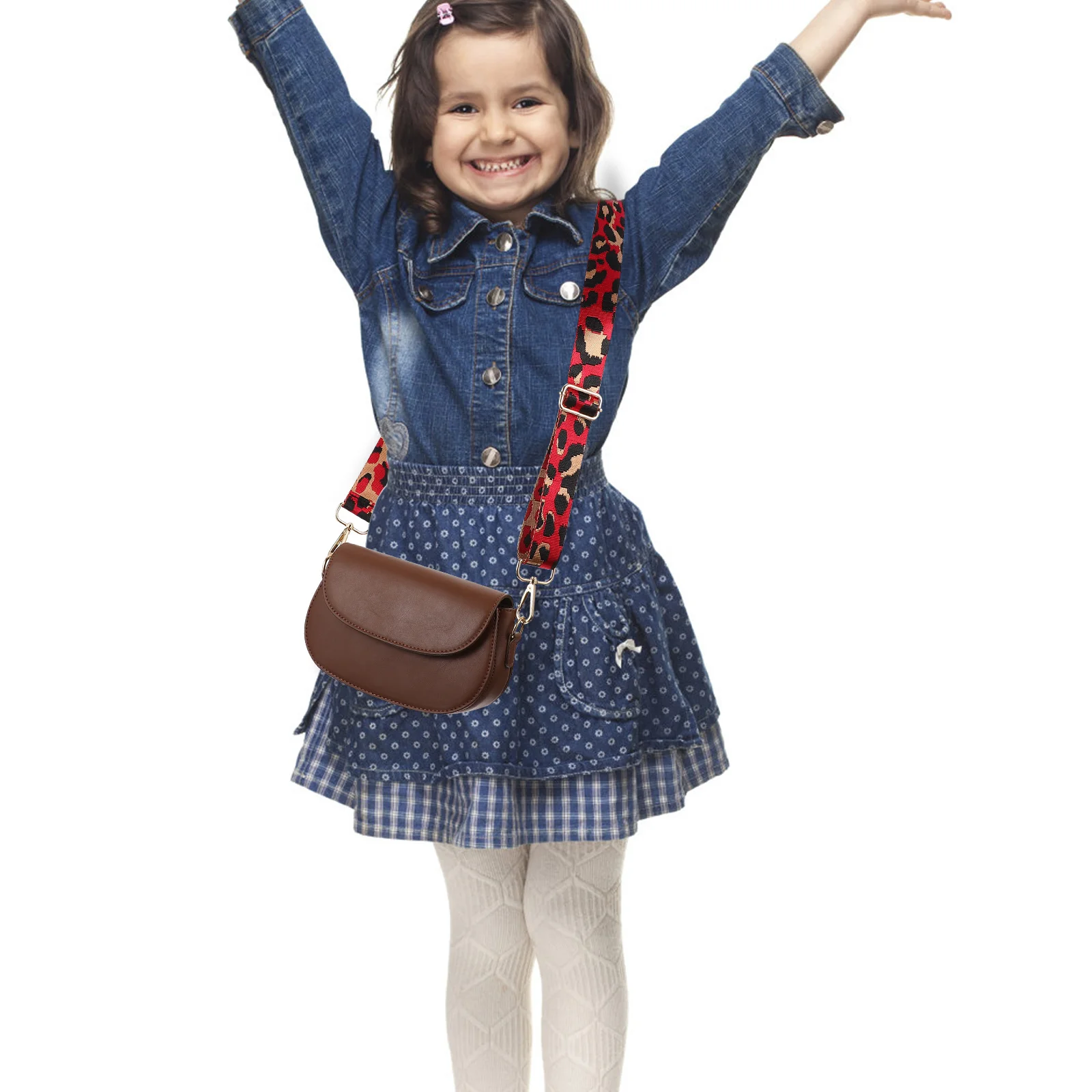 حزام كتف عريض قابل للتعديل للحقائب قابل للاستبدال من النايلون حبال كروس يمكنك صنعها بنفسك حزام حقيبة بطبعة الفهد ملحق 1.5 بوصة