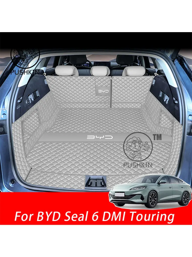 Tapis de coffre de voiture pour BYD Seal 6 C6 DMI Touring 2025 2026, doublure de coffre arrière, tapis de sol en cuir, plateau de protection, accessoires
