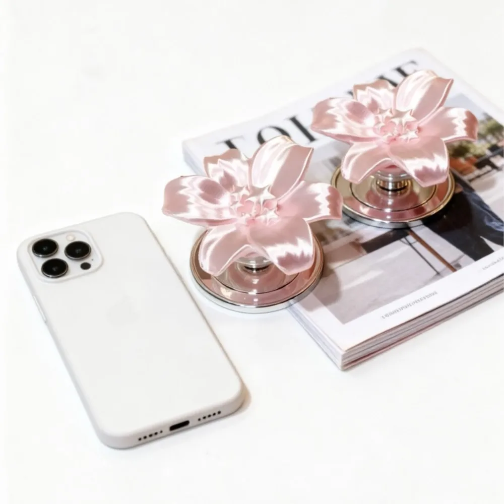 3D Pearl Flower Magnetic Phone Holder Socket Expandable Anti Slip Phone Ring Kickstand For iPhone Samsung Xiaomi Cell Phone
