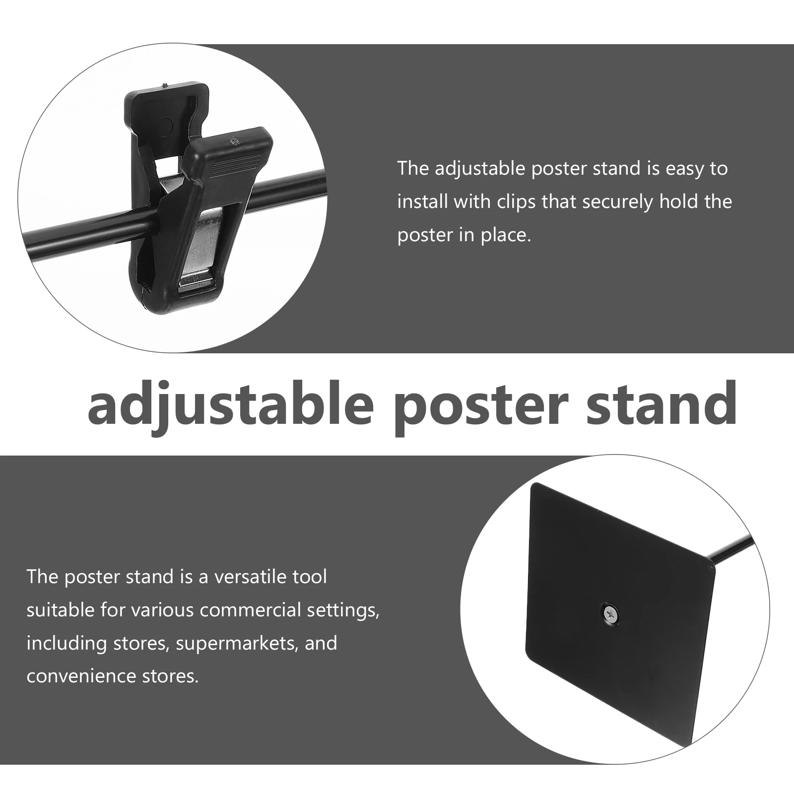 Soporte ajustable para carteles, soportes de exhibición para espectáculos, pancarta, acero inoxidable