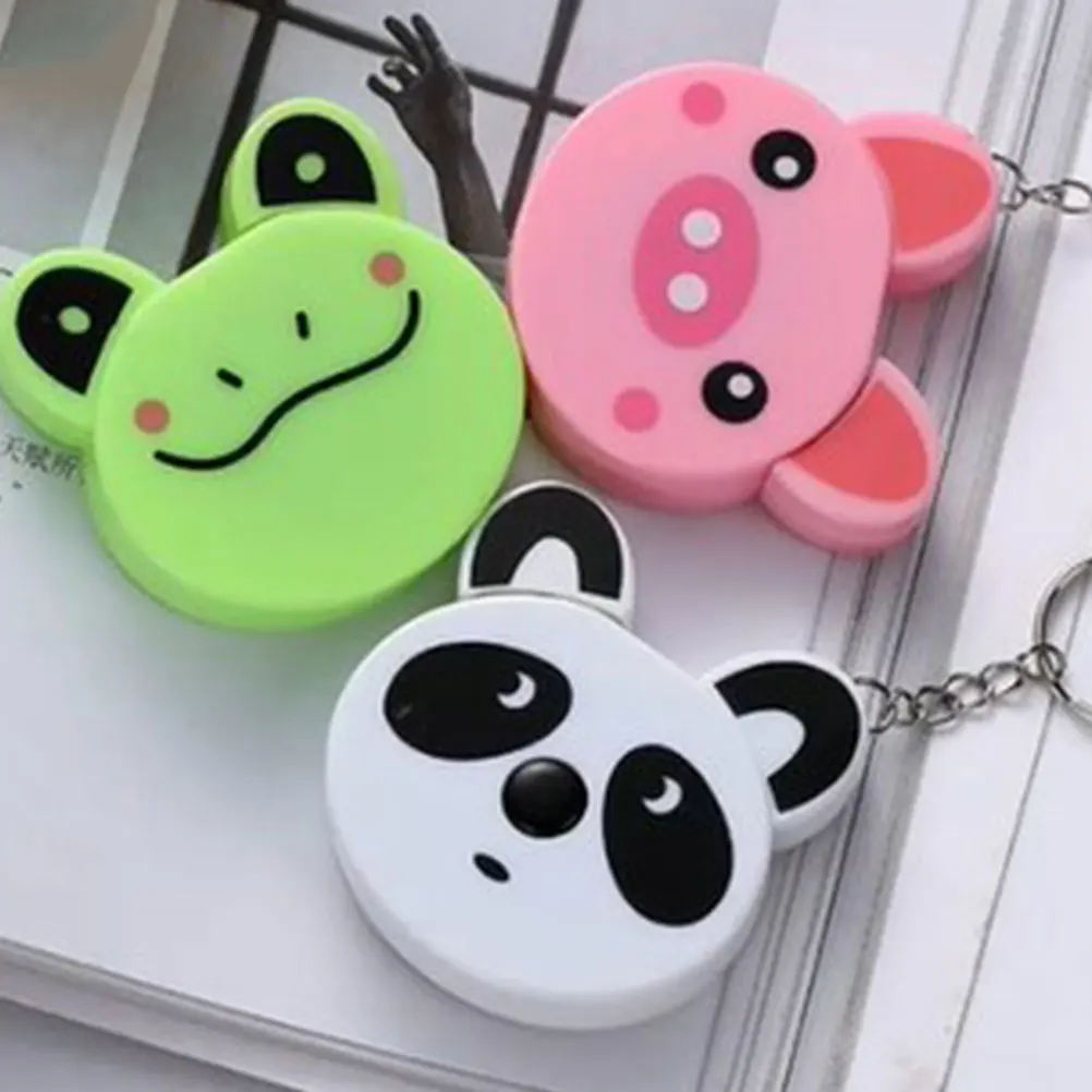 

3Pcs Animal Keychain Retractable Tape Measure Flexible Measuring Tape Body Circumference Measure for Sewing Cutting Clothes