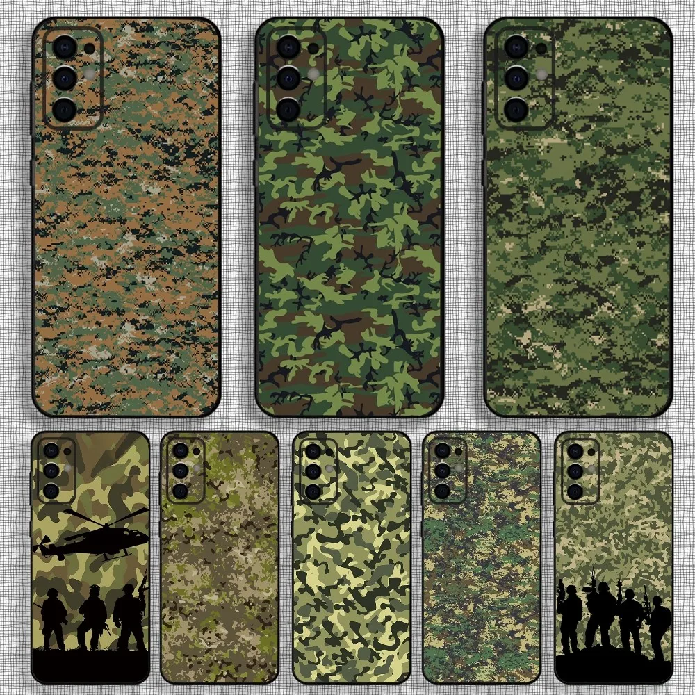 Camouflage Military Phone Case For Samsung S24,S21,S22,S23,S30,Ultra,S20,Plus,Fe,Lite,Note,10,9,5G Black Soft Cover